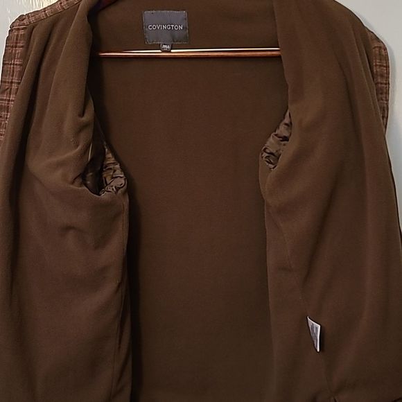 Covington soft flannel brown/red check/ brown lining/ button down shirt/jacket - Picture 4 of 9